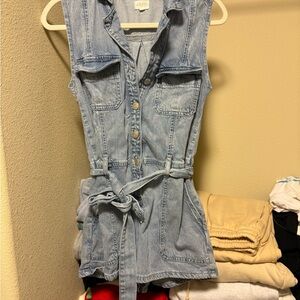 Z Supply Light Blue Denim Romper